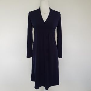 Pink Blossom Navy Blue Maternity Dress, size S